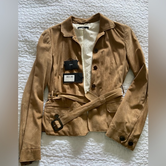 BOSS Hugo Boss Tan suede Jacket Size 38 - Picture 5 of 13